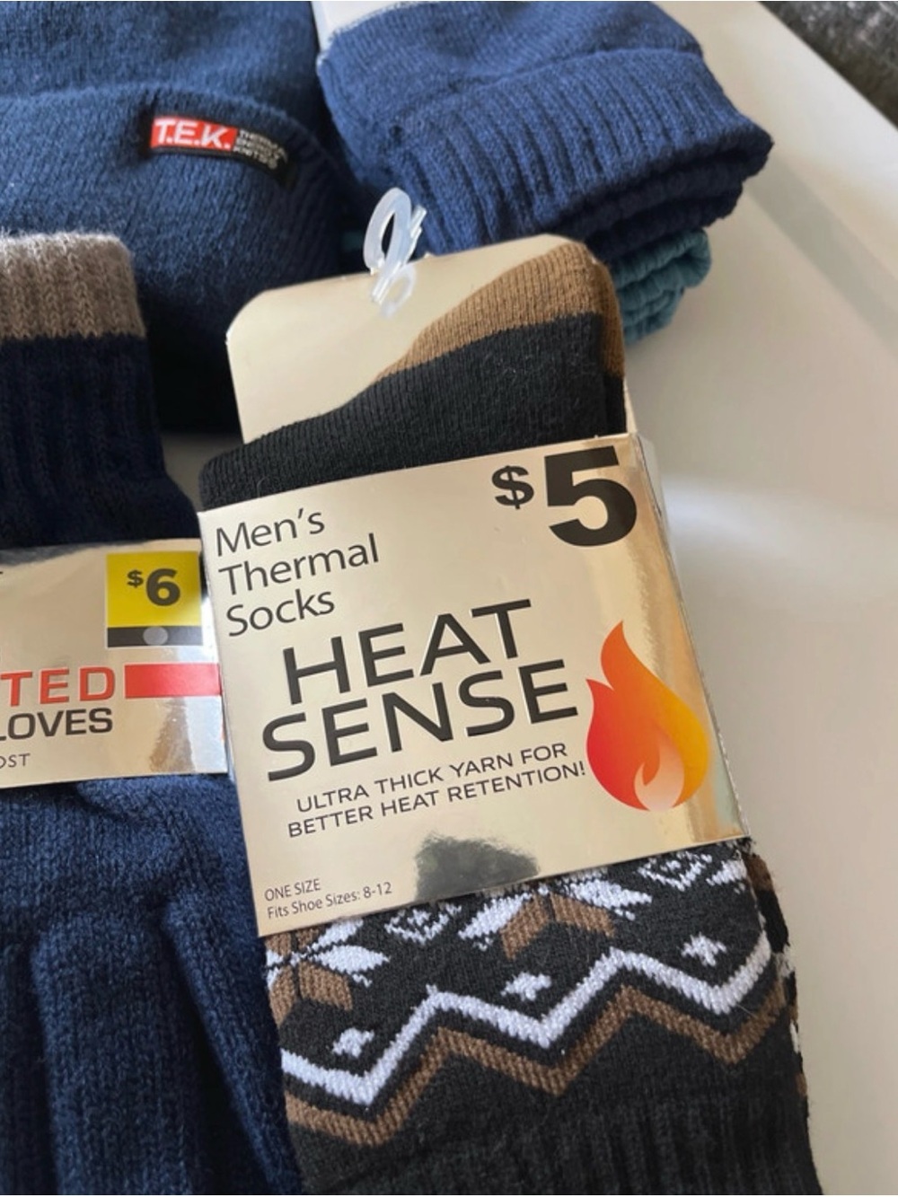 Men's Navy Knit Beanie with Thermal Gloves & Socks - Navy - Picture 4 of 5